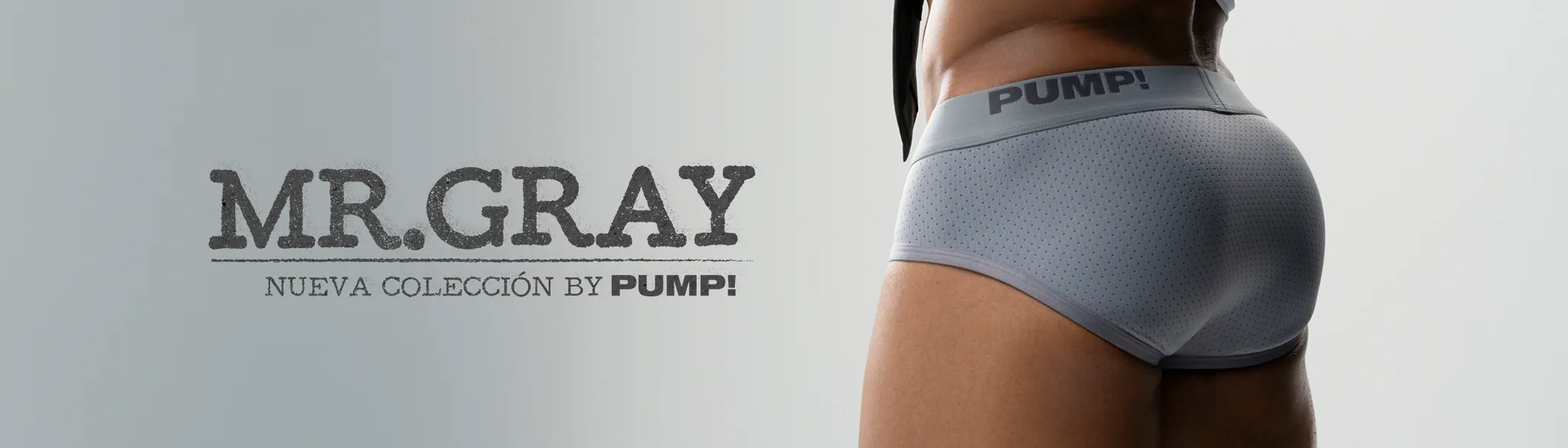 Banner de categoría de la página de inicio de Pump Underwear de Mr. Gray Pump Underwear Colombia