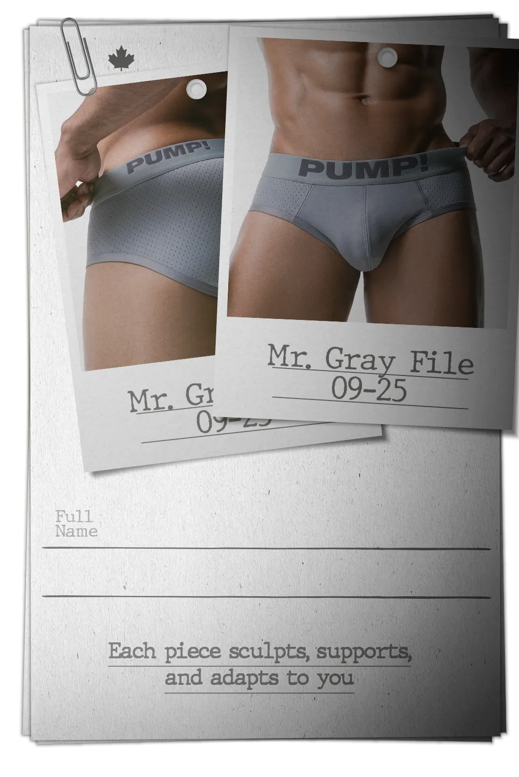 Pump underwear landing page product gray brief Pump Underwear Colombia