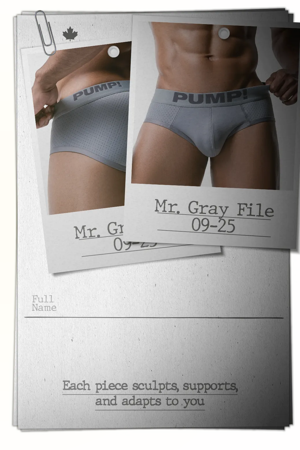 Pump underwear mobile landing page product gray brief Pump Underwear Colombia