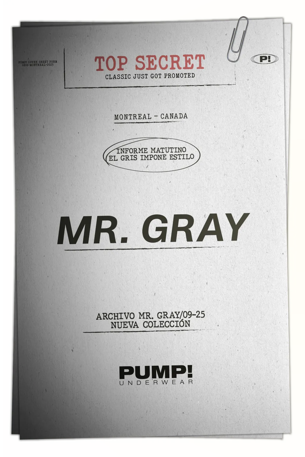 Página de inicio de ropa interior Pump, documentos de Mr. Gray, ropa interior Pump Colombia
